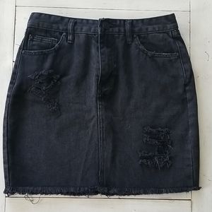 Black Jeans Mini Skirt